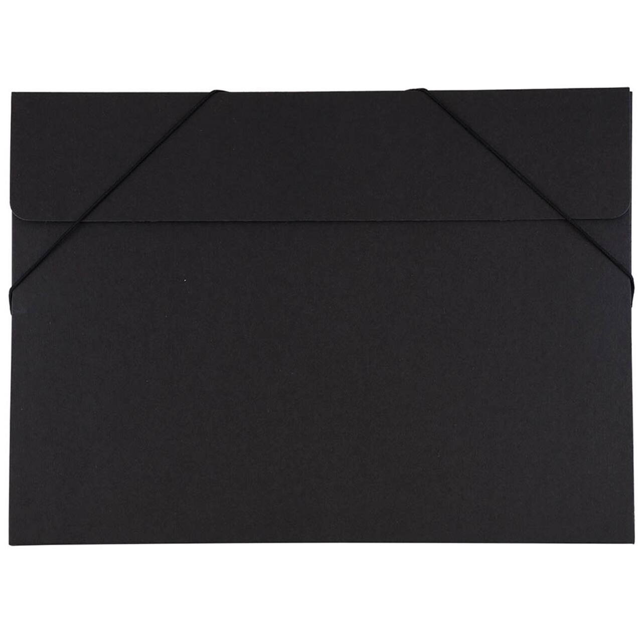 JAM Paper Black Kraft Portfolio with Elastic Closure 11" x 15"